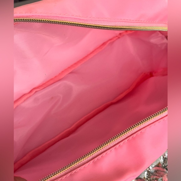 Pink Cosmetic Bag with Gold Accents 9X5 - Picture 7 of 8